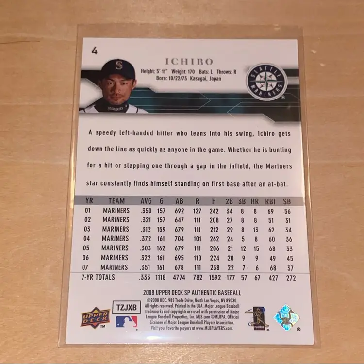 Ichiro autograph baseball card