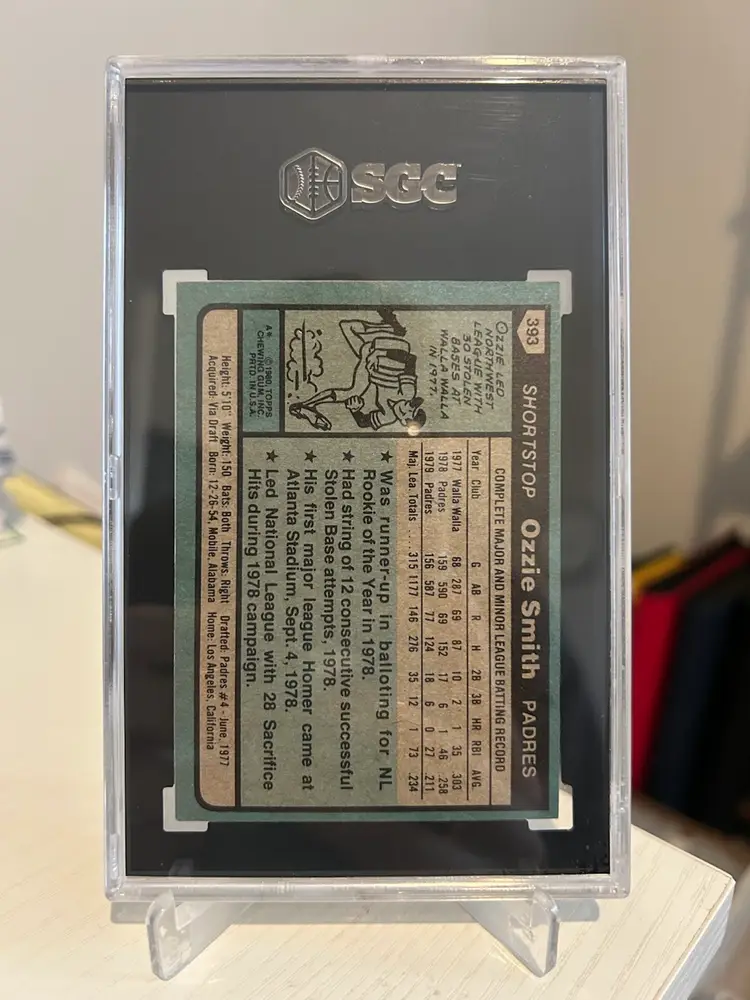 1980 Topps Ozzie Smith SGC 7.5 Card No. 393
