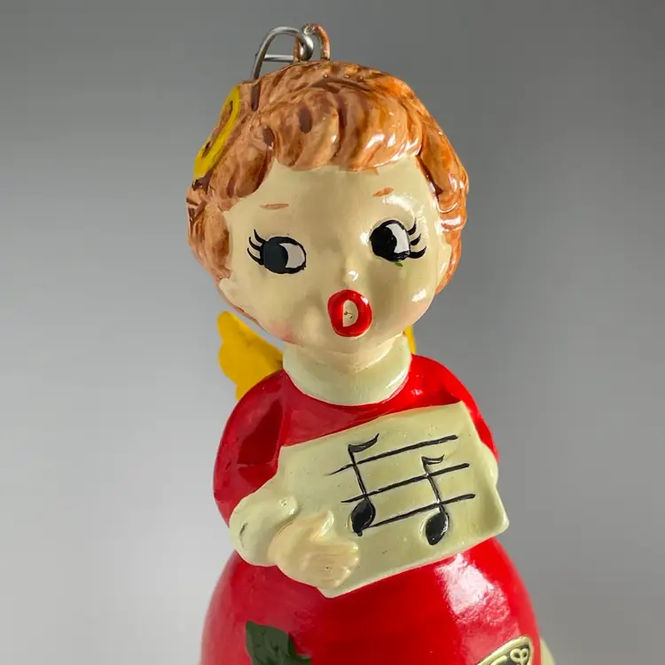 Josef Originals Christmas Caroler Choir Girl Angel Ornament Vintage 3"