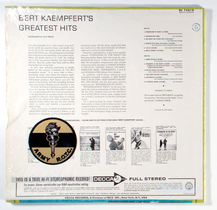 Bert Kaempfert - Greatest Hits (1966) Vinyl LP • Best of, Danke Schoen