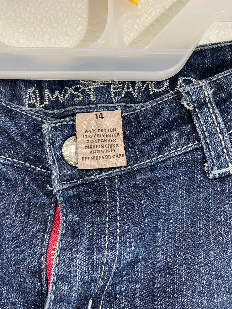 Almost Famous Girls Blue Denim Shorts Embroidered And Studded Size: 14