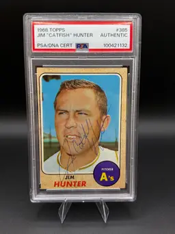 Jim "Catfish" Hunter 1968 Topps Autograph PSA/DNA Certified (See Pictures)