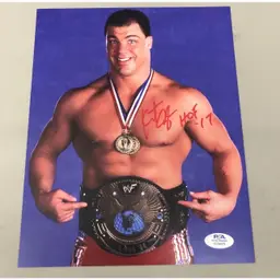 Kurt Angle Signed 8x10 Photo PSA COA WWE Wrestling Autograph