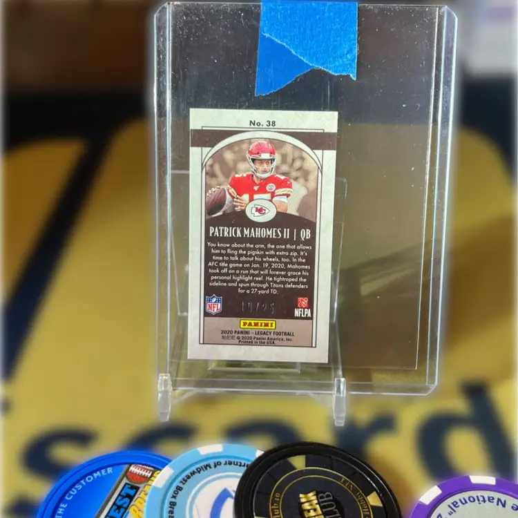 Patrick Mahomes 2020 Legacy Mini /25 Gold Kansas City Chiefs