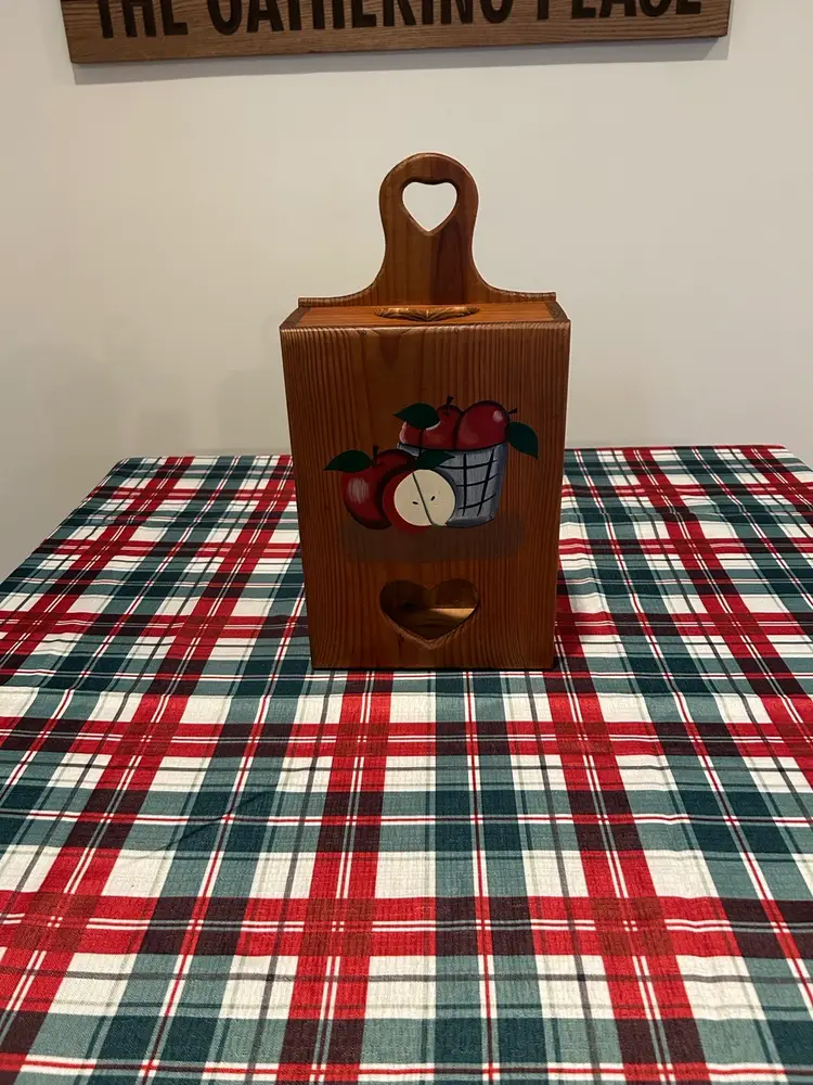 Vintage Wooden Apple Bag Holder  11 X 8 In. Made 1997