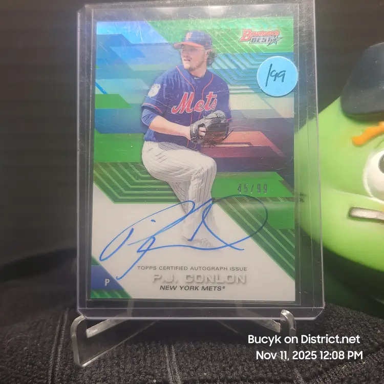 2017 Bowman's Best Auto Green - PJ Conlon New York Mets 45/99