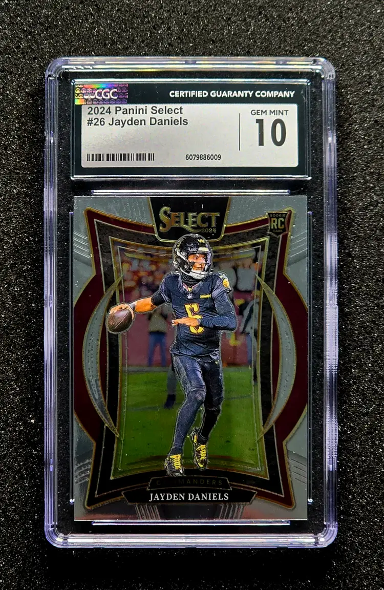 2024 Panini Select #26 JAYDEN DANIELS Rookie RC Gem PSA 10