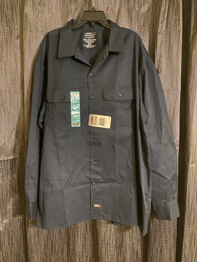 Dickies Temp Control Men's Size 3XL Black Essential Long Sleeve Work Shirt - NWT