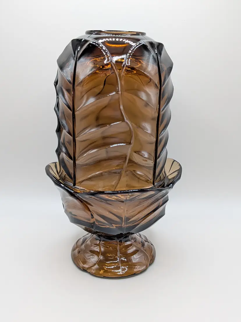Brown Root Beer Nutmeg Viking Glass Cabbage Leaf 2pc Fairy Lamp Fairy Light Glimmer Light Courting Lamp