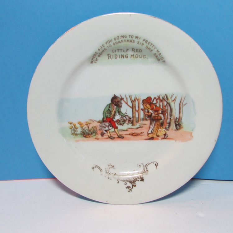 vintage Red Riding Hood plate 6 3/4" fairy tale
