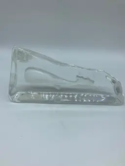 Small Vintage 1980 Hallmark Little Gallery Crystal Swimming Whale Paperweight