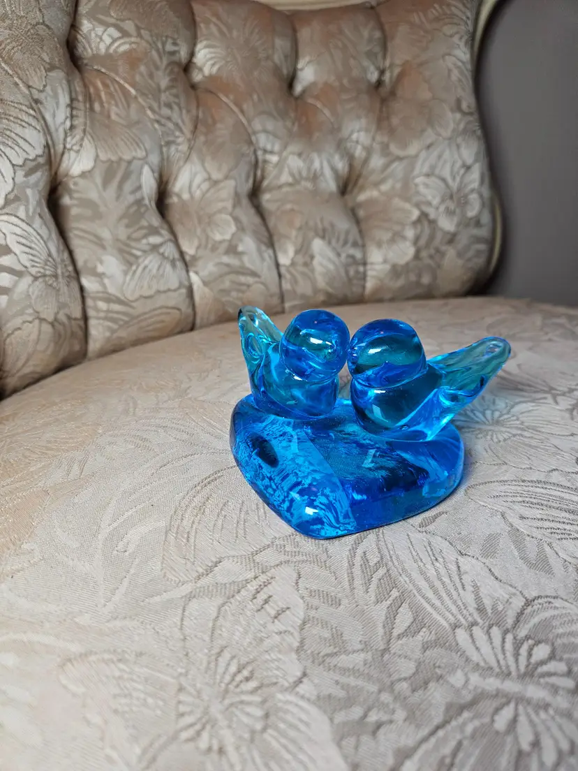 Double Blue Birds Of Happiness Signed By Ron Ray 1996