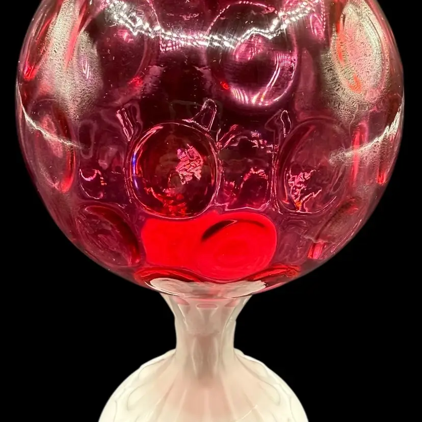 Fenton Footed Ivy Ball 1021 Cranberry