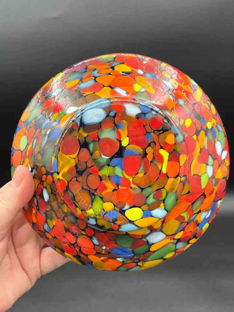 013. Stunning Confetti Glass Czechoslovakia Bowl