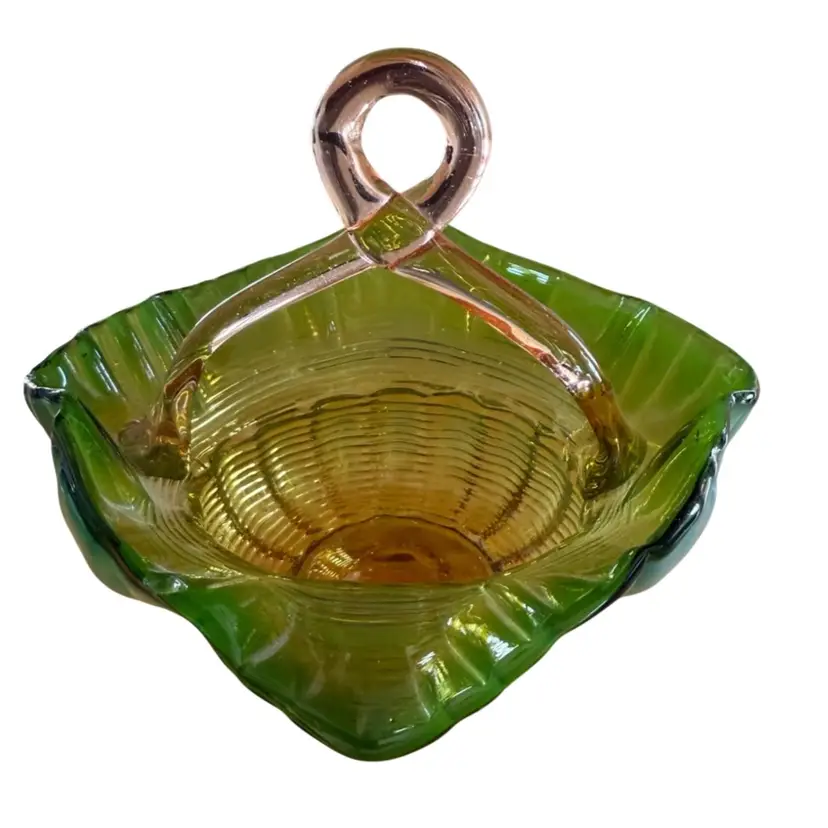 Victorian Stevens Williams Art Glass Basket Glows