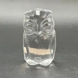 Nachtmann Crystal Owl Bird Paperweight Sculpture Original Label Signed VTG