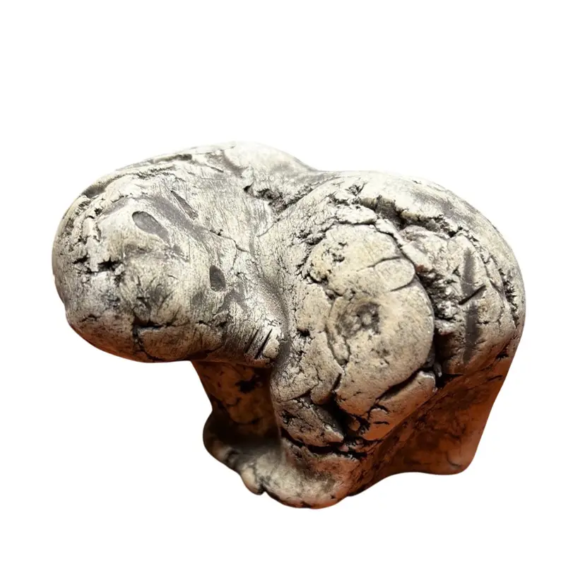 Vintage White Bear Mt St Helens Volcanic Ash Sculpture By Stan Langtwait Signed