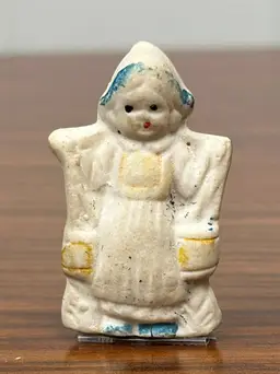 Miniature Porcelain Bisque Figurine Japan Dutch Girl Hand Painted 1 3/4"