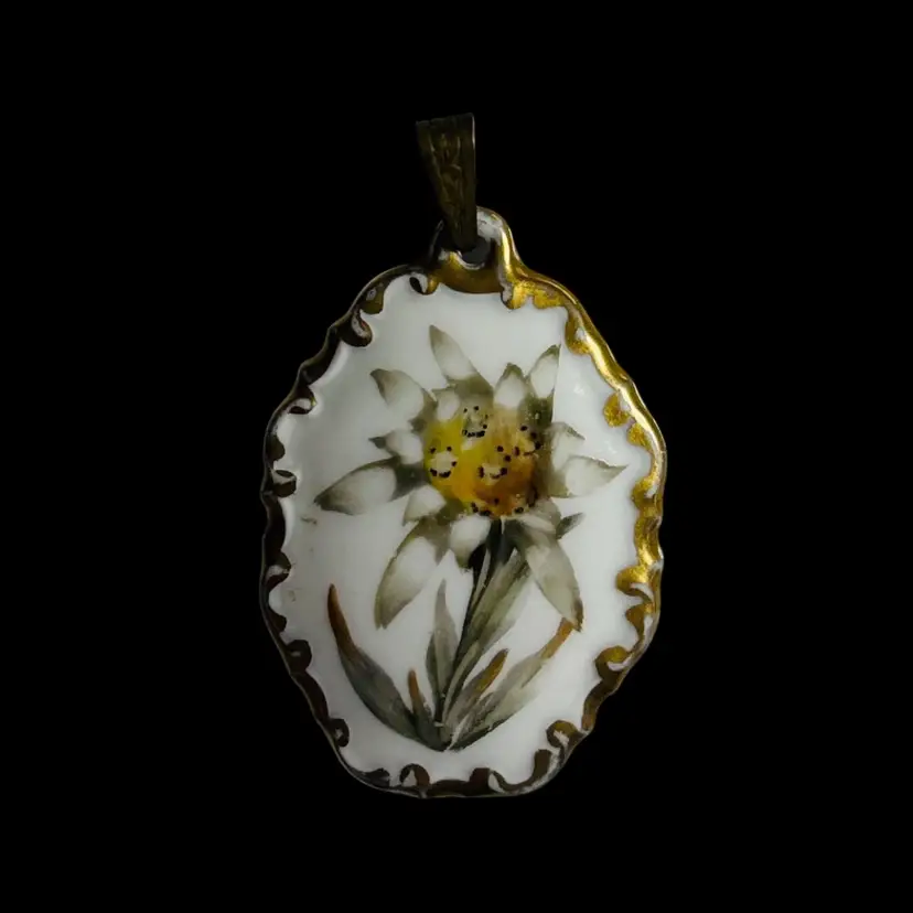 Rosenthal Porcelain Pendant – Hand-Painted Edelweiss