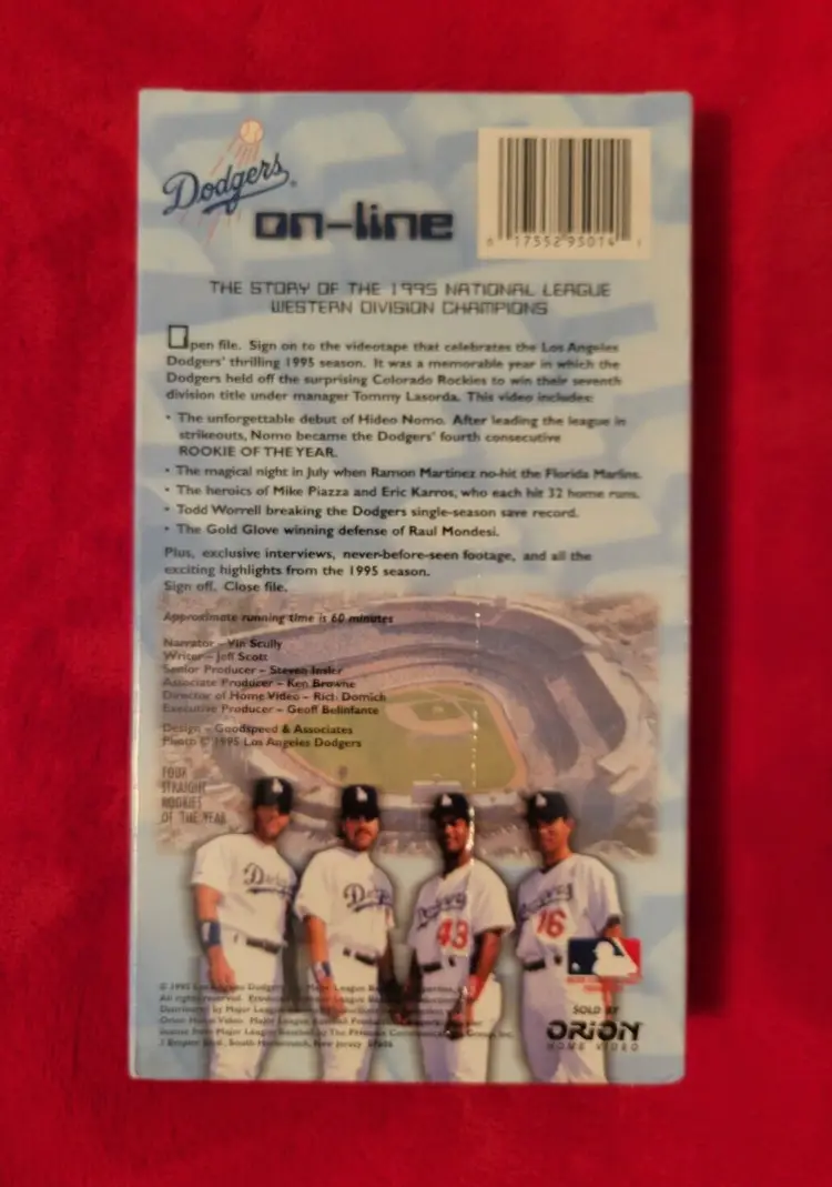 Dodgers On-Line 1995 National League Western Division Champions VHS New Orion