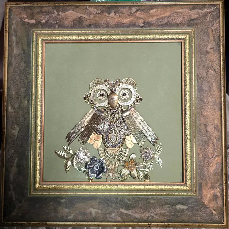 Handmade Vintage Jewelry Owl Art – One of a Kind