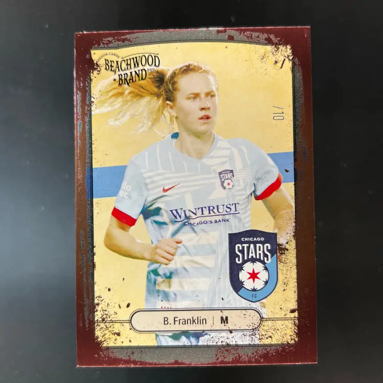 Bea Franklin 2025 Beachwood Brand Copper Foil /10 Soccer Card