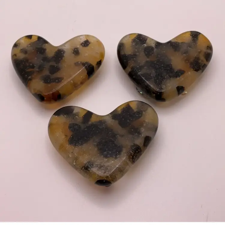 Made by Me! Fused Glass Heart Spotted with Cat 2" Handcrafted Studio Art