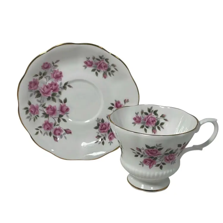 Royal Albert Pink Rose Teacup & Saucer