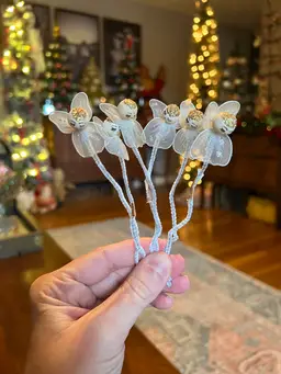 Lot Of 6 Spun Cotton Angel Package Toppers Japan