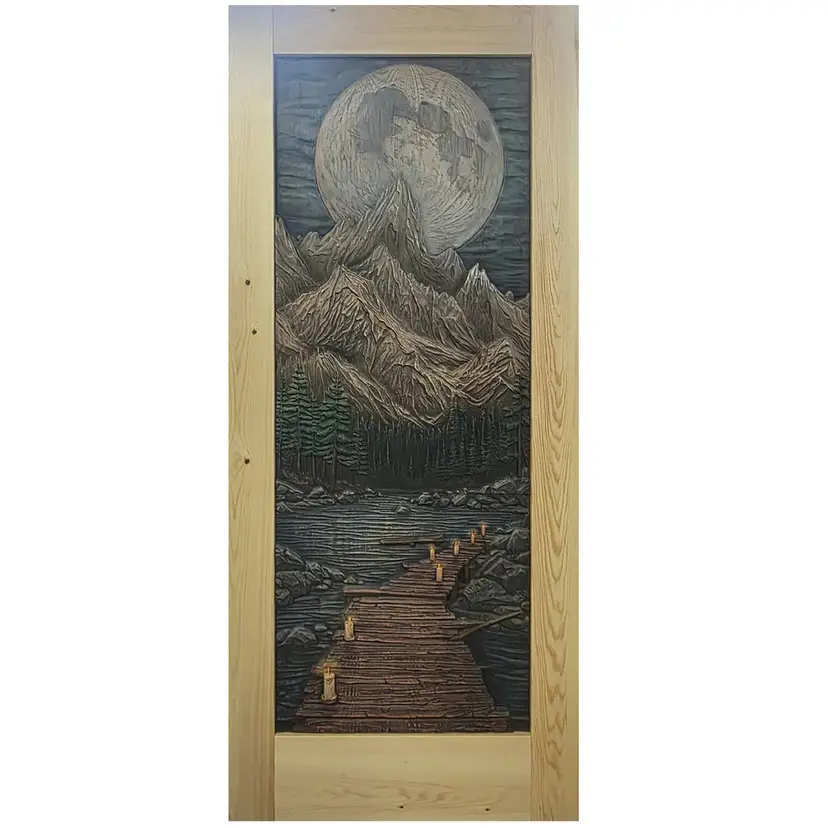 Moonlit Night Carved Door
