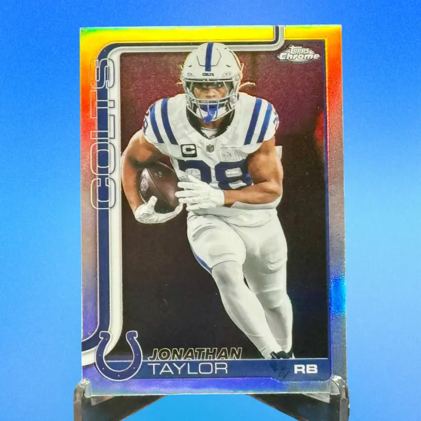 Jonathan Taylor 2025 Topps Chrome #130 Silver Refractor Indianapolis Colts