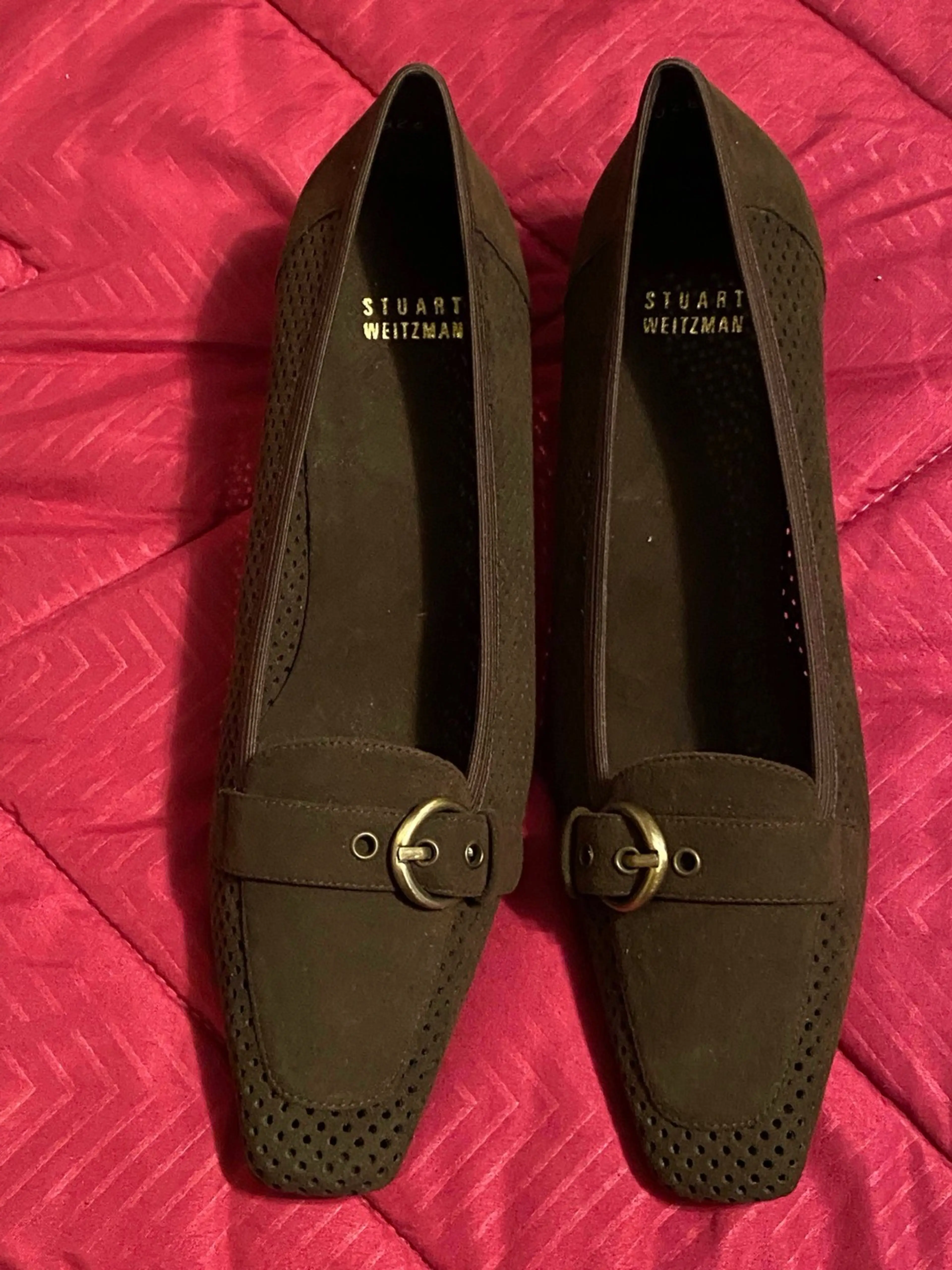Women's Stuart Weitzman Dark Brown Suede Heels