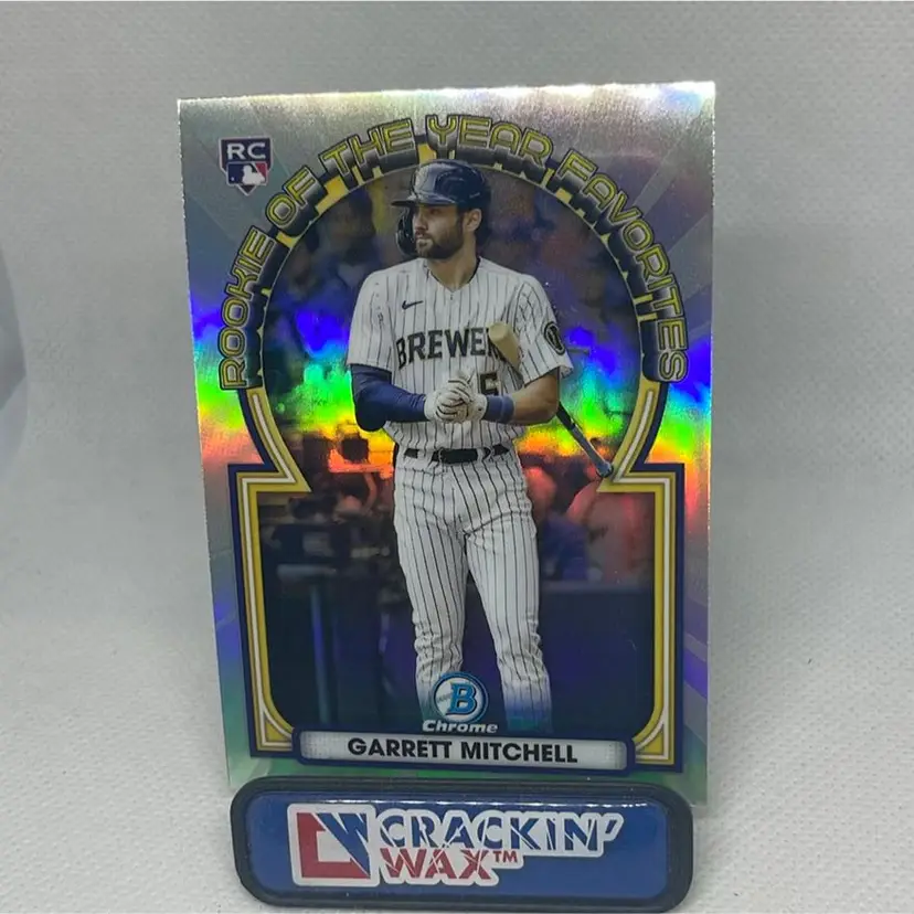 Garrett Mitchell 2023 Bowman Rookie of the Year Favorites Chrome Refractor Rookie