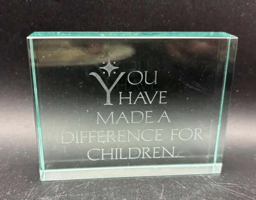Cut Glass Paperweight, Great For Teachers, Coaches and Others Or Others Who Have Made A Difference For Children