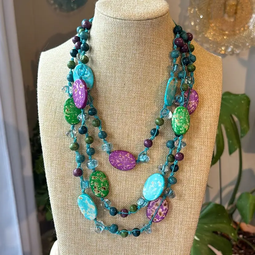 Stone And Glass Necklace