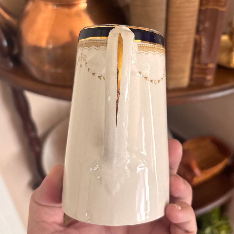 Vintage Small Gold Detailed Ceramic Pitcher