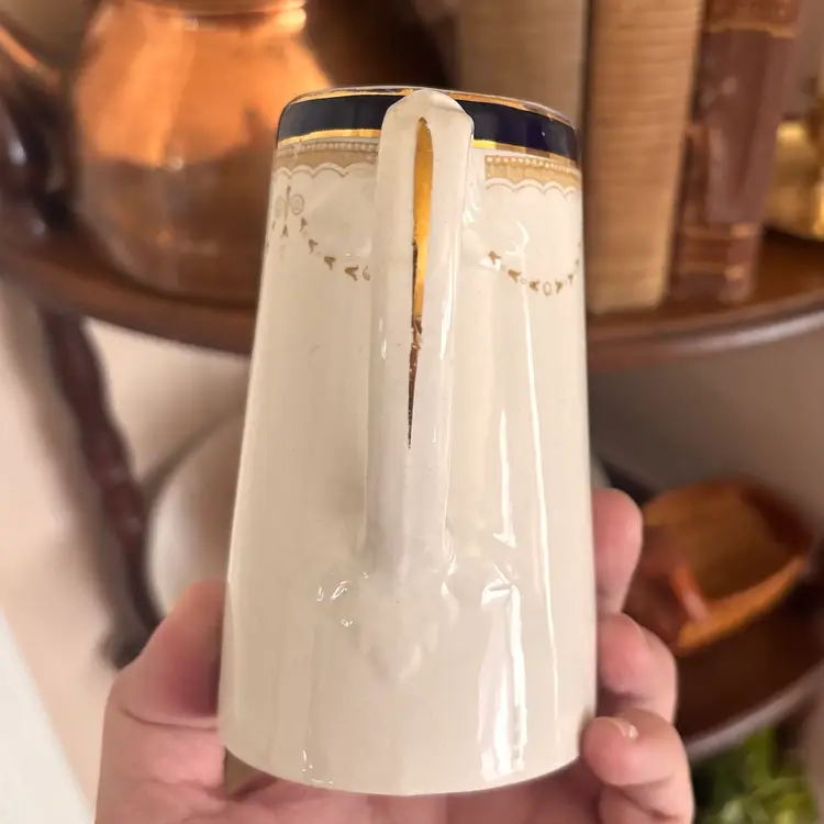 Vintage Ceramic Gold Detailed Small Pitcher