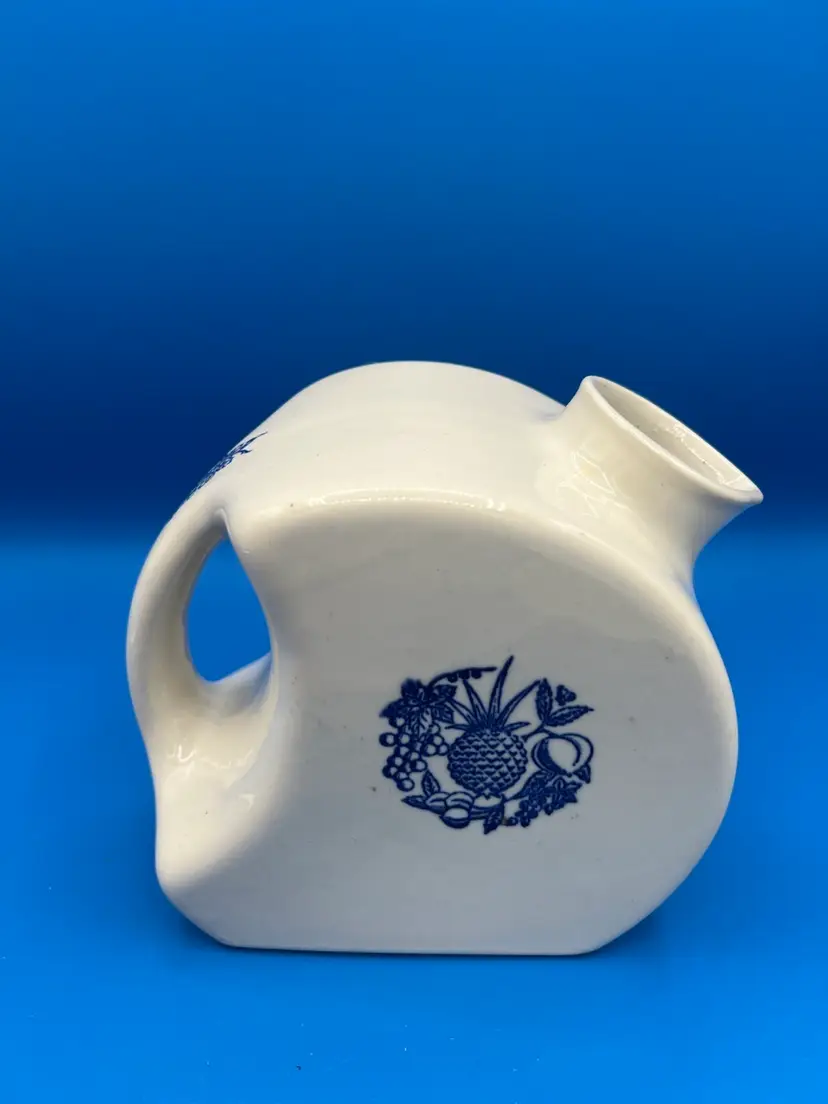 Vintage Oxford Ware Delft Style Pitcher With Pineapple Design