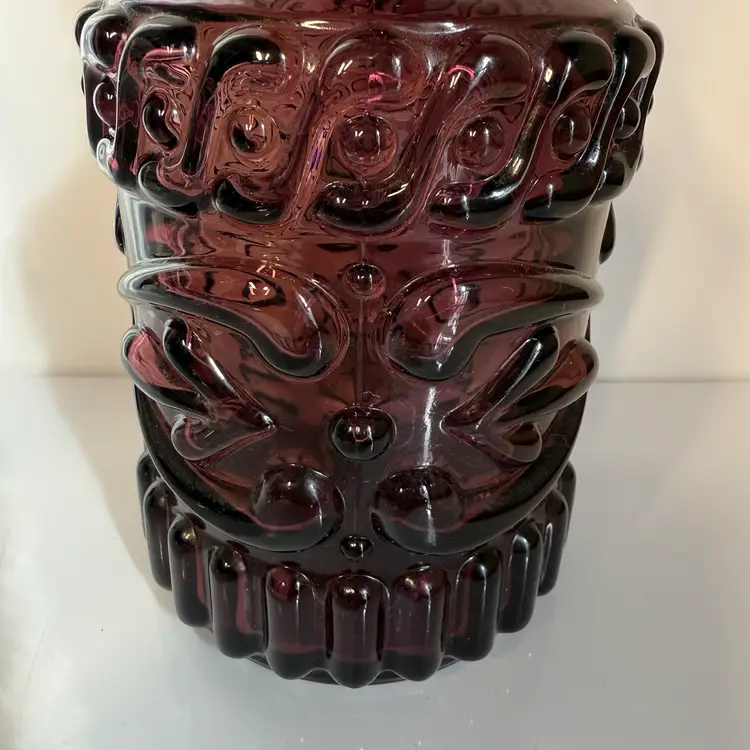 1967 Jim Bean Amethyst Glass Liquor Decanter Dispenser 11.75” AS IS