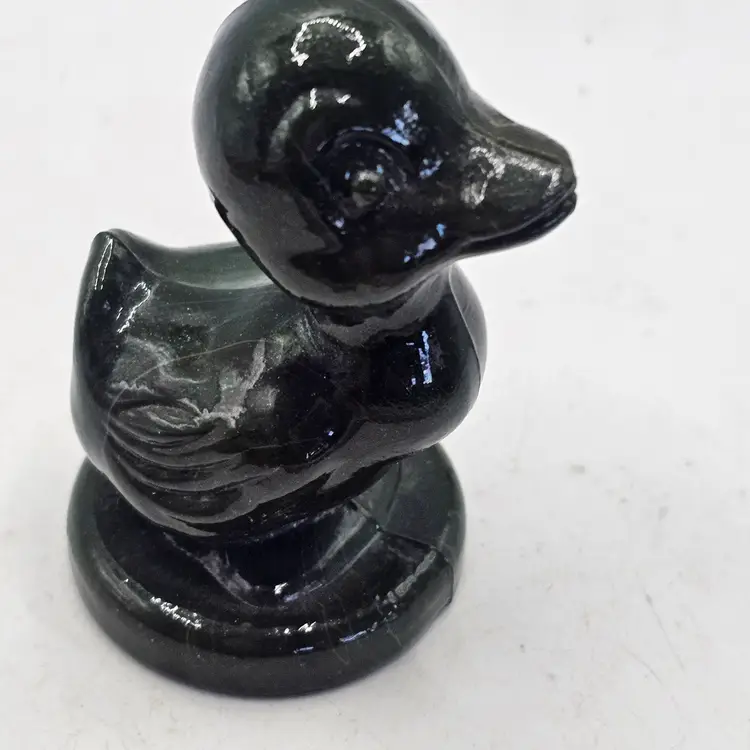 Boyd glass Debbie duck dark green Figurine Vintage