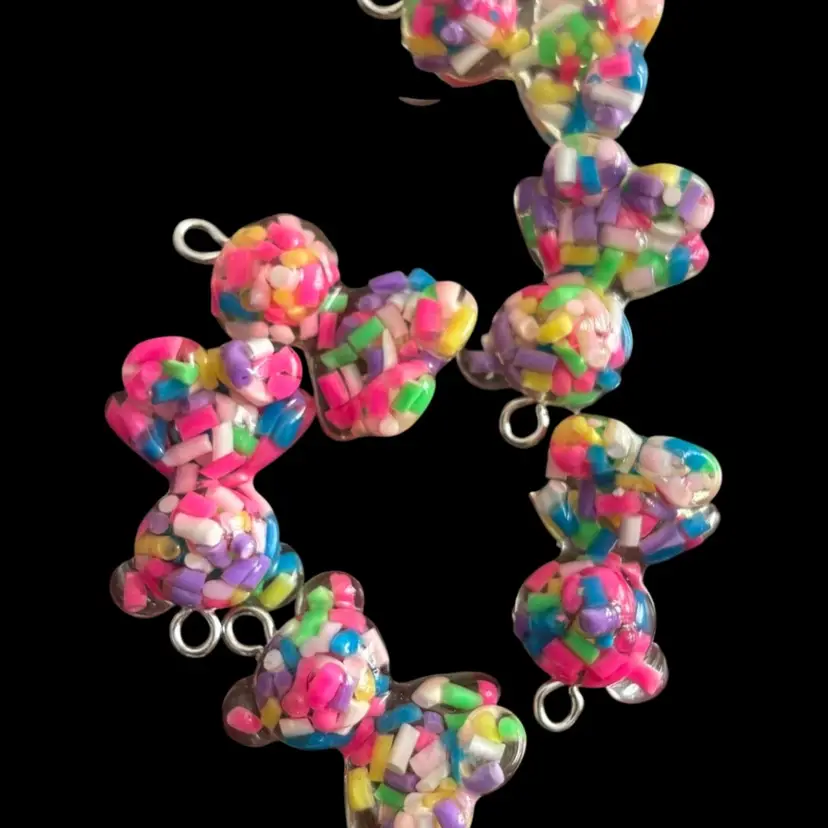 Plastic Confetti Bear Beads