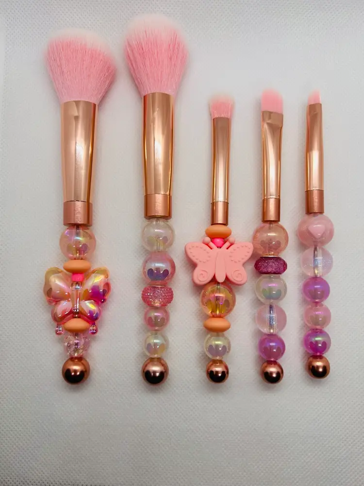 Iridescent Butterfly Beaded Makeup Brush Set