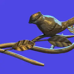 Brass Bird On Branch