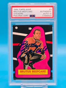 Brutus Beefcake 1985 Topps WWF Pro Wrestling Stars Stickers PSA DNA auto