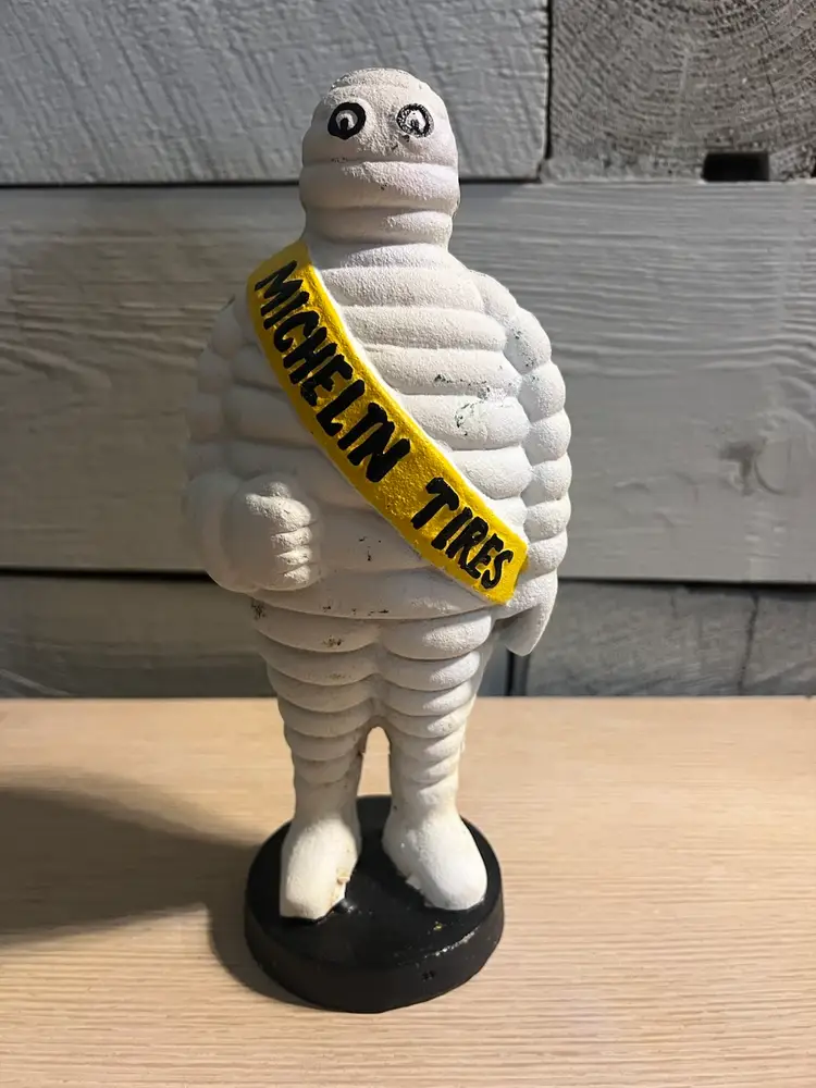 Michelin Man Bibendum Sydney 1938 Cast Iron 9” Tall Advertising Model Statue