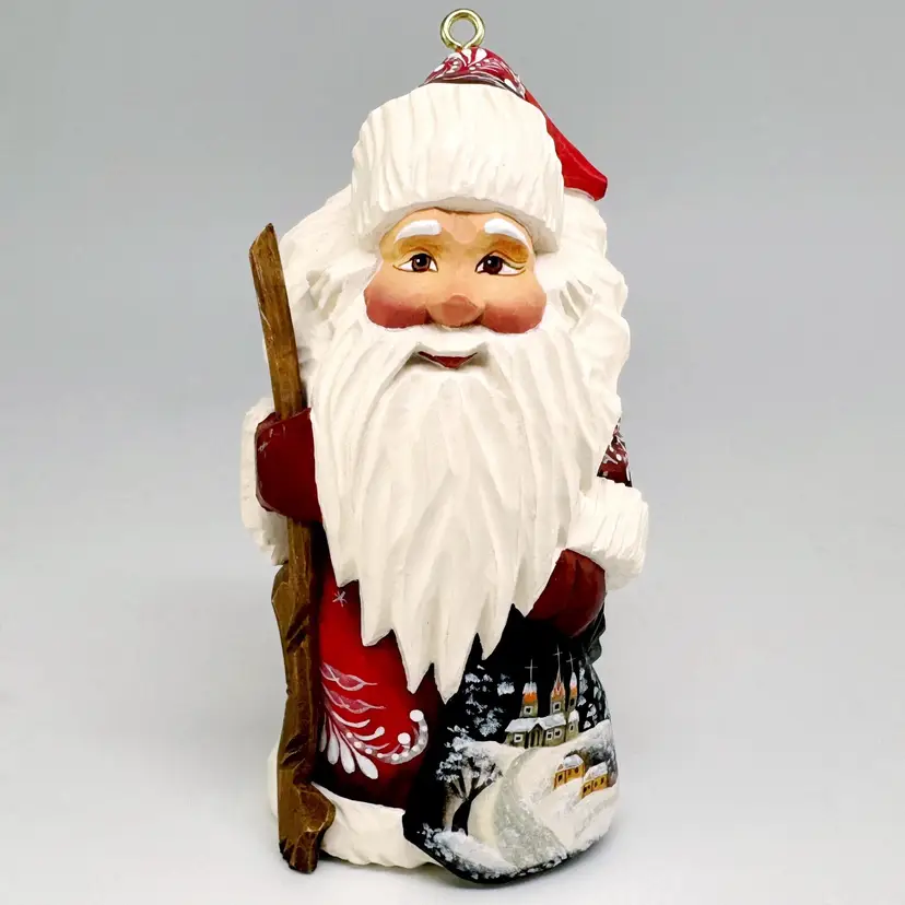 G. DeBrekht "Old World Santa" Christmas Ornament, Hand-Painted Figurine, Vintage Made in Russia
