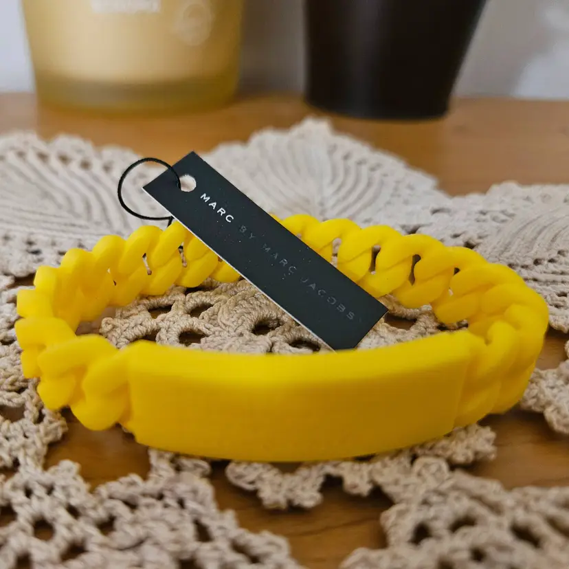 Marc By Marc Jacobs Yellow Standard Supply Braided Silicone Rubber Bracelet