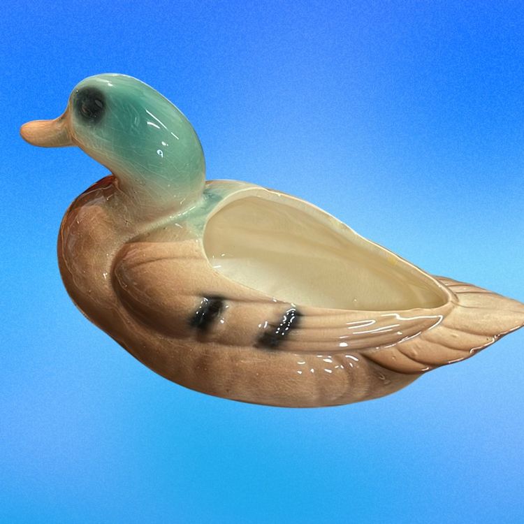 vintage ceramic duck planter No Makers Mark