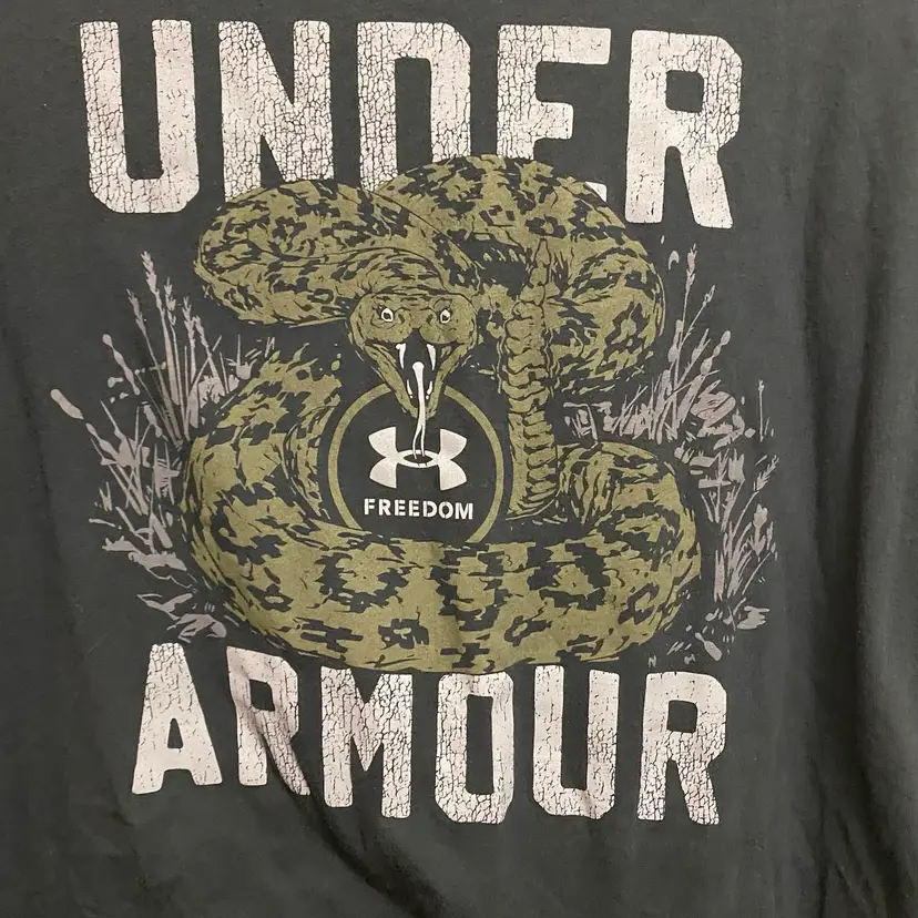 Under Armour Mens Graphic Tee T Shirt XL 44” Gray With Green Snake