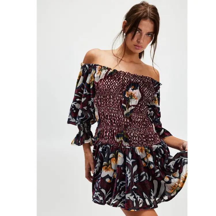 NWT FREE PEOPLE BALI AVELINE VELVET MINI DRESS